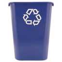 Rubbermaid Commercial Products Deskside Recycling Can, 10.25-Gallon/41-Quart, Blue Recycling Symbol, Plastic, for Bedroom/Bathroom/Office/Under Desk/Sink