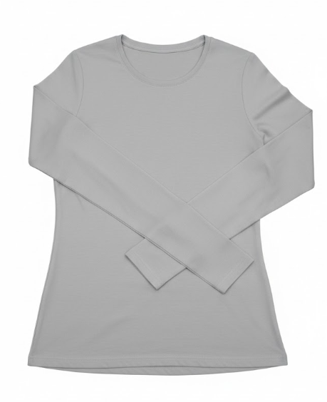 Grey long sleeve shirt 46% Rayon 46% Cotton 8% elastane Size L