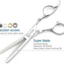 Hair Scissors 6 Inch Professional Barber Hair Thinning Scissors Thinning Shears 440C Barber Shears 30 Teeth Rose handle KINSARO for Hairdresser Barbershop or Home Use