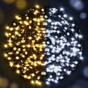 AmyHomie Color Changing Christmas Lights, 108Ft 300LED White Warm White String Lights, 8 Modes Waterproof Fairy String Lights for Outdoor & Indoor Christmas Tree Home Patio Garden Decor