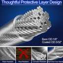 1/8" Wire Rope Kit 236FT Stainless Steel Aircraft Cable with M5 Turnbuckles, 7x7 Strand Core Vinyl Coated Guy Wire Tensioner Kit for Garden String Light, Pictuer, Clothes, Curtain Hanging