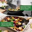 Silicone Spatula Spoon for Nonstick Cookware, Wood Handle Cooking Spoon for Mixing, Scooping & Serving, BPA-Free,Seamless Design,black