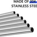 3/16" OD 304 Stainless Steel Tube, Thickened Pipe Wall & Weldable Tubing, Round Metal Pipe Industrial Straight Tube 14 inch Length (5 Pcs)