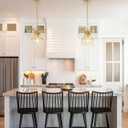 Goeco Crystal Gold Pendant Light Fixtures for Kitchen Island, E26 Bulb 1-Light Crystal Hanging Lights Fixture, Elegant Adjustable Pendant Lighting for Dining Room Bedroom