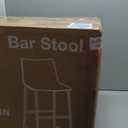 DUMOS 26 Inch Counter Height Bar Stools Set of 2, Modern Faux Leather High Barstools with Back and Metal Leg, Bar Chairs for Kitchen Island, Warm Brown