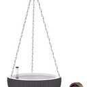 GARDENIX DECOR 11'' Self Watering Hanging planters for Indoor Plants - Flower Pot with Water Level Indicator for Plants, Hanging pots - Self Watering Planter Plant Pot-Coco Coir - Round 1 Pack - Gray