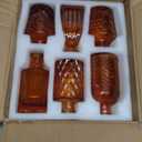 12Pcs Glass Bud Vase Set, Small Dark Brown Flower Vase for Centerpieces, Bud Vases in Bulk, Mini Vintage Vase for Rustic Wedding DecorationsAmber