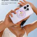 typecase Folding Phone Stand: Foldable Holder for Desk - Ultra Thin Adjustable Kickstand - Magnetic Grip Home Desk Accessory Compatible with Phones & Tablets (Lilac Fields)