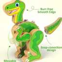 Coogam Build Your Own Dinosaurs Toy, Snap Together Building Dinosaurs Playset, Wooden STEM Take Apart Dinosaur Builder, Montessoi Fine Motor Building Toy Gift for 3 4 5 Years Old Kids