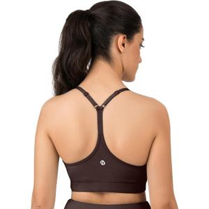 Nirlon Y Back Sports Bra Adjustable Straps W/Cups- NirLUX (Brown, Size 6)