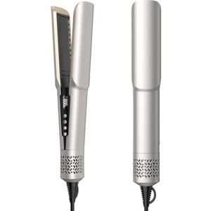 Hair Straightener - 2 in 1 Wet to Dry Hair Dryer and Straightener with High-Speed Airflow + Rapid Heat-Up + Customizable Temperature + LCD Display & Auto Shut-Off + No Heat Damage (Pure Gold)