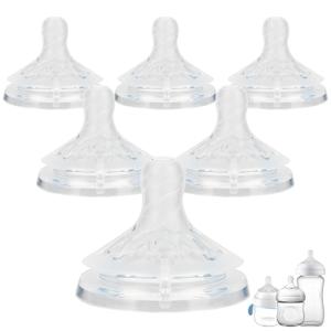 Silicone Bottle Nipples for Philips Avent Natural Baby Bottles,Size 3 Nipple,1m+,Slow Flow, 6 Count