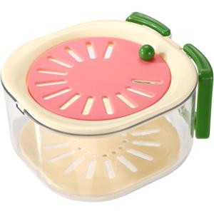 Fruit Washing Bowl, 6.3x5.9in Multifunctional Cleaner Strainer Spinner Washer for Kitchen Vegetables Wash, Containers & Fridge Storage, Colander for Outdoor Picnics (Pink)