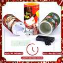 Retisee 3 Pcs Christmas Flameless Candles with Remote Timer Real Wax LED Flickering Pillar Candle White Cold Light Battery Operated for Home Window Xmas Gift Winter Holiday Decor(Red Green)