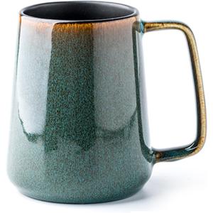 Large Ceramics Coffee Mugs,24 oz,Large Handle Design,Extra Large Tea and Coffee Cup for Office and HomeMicrowave and Dishwasher Safe(Color:24 oz green)