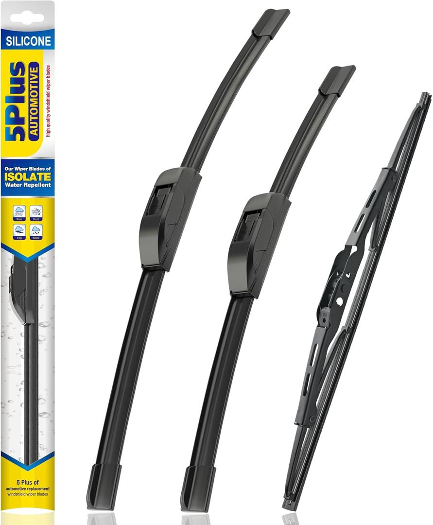 5 PLUS® Silicone Windshield Wipers Replacement for 2012-2016 HONDA CR-V CRV Wiper Blades(Set of 3),Automotive Replacement Windshield Wiper Blades For My Car-26"/16"/13"