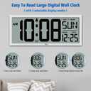 WallarGe 14.5'' Large Digital Wall Clock Battery Operated with Jumbo Numbers, Temperature and Date - Easy to Read and Set, Auto DST