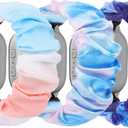 Scrunchie Bands Compatible with Gizmo Watch 3 2 1/ Gabb Watch 3 2 1 and SyncUP Kids Watch, Solo Loop 20mm Cute Stretchy Gizmo Watch Band for Kids Boys Girls (Colorful+PinkBlue+StarryBlue)
