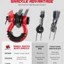 Upgraded Snatch Block, 3/4" D Ring Shackle (2 Pack) 22,000lb Break Strength with Towing Pulley, Heavy Duty Offroad Recovery Accessory for Truck, Tractor, ATV & UTV - Red