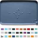 Hoki Found -Waterproof Pet Feeding Mats with High Lips - Multiple Size and Colors for Dogs, Cats & Others-G (19 x 12)