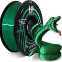 HP3DF PLA Filament, Silk PLA, 3D Printer Filament, PLA Filament 1.75mm Dimensional Accuracy +/- 0.02mm, 1KG Spool (2.2 lbs), Fit Most FDM Printer (Silk Green)