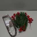 46Pcs 9.44inch artificial Norfolk pine branches, red berry stems, artificial green fir twigs for Christmas, used for making wreaths, DIY handicrafts and Christmas decorations(With light strip).