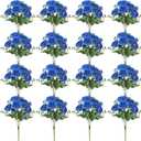 16 Pack Royal Blue Peonies Artificial Flowers, Fake Silk Hydrangea Bouquet for Bridal Wedding Home Table Decor Reusable Dining Opening Ceremony Birthday Arrangement Faux Floral