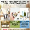 ALINK Extra Large Long Bottle Brush Set - 16" / 15" Long Bamboo Handle Bottle Cleaner for Narrow Neck Beer Wine Bottles, Decanter, Tumblers, Thermos, Jugs with Straw Brush, Kettle Spout/Lid Brush