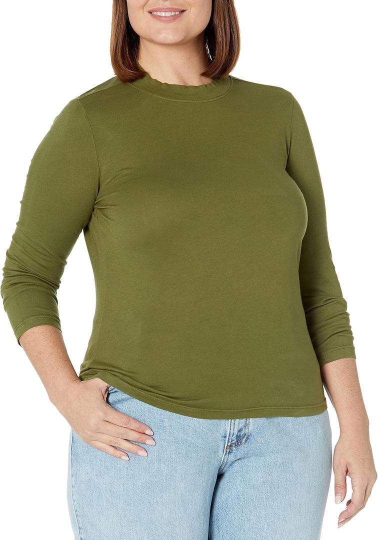 Velvet by Graham & Spencer Women's Quinny Sueded Jersey Crewneck Tee, S