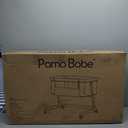 Pamo babe Baby Bassinet Bedside Sleeper for Newborn Bed Crib with Breathable Mesh Sides Co-Sleeping Bedside Crib for Infant Breastfeeding with Height-Adjustable and Wheels, Z-Type Stable Frame (Grey)