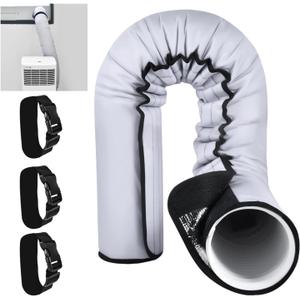 YoleShy Portable AC Hose Insulation Sleeve Thick Portable Air Conditioner Hose Cover Wrap for 5" & 5.9" Diameter Easy Installation AC Duct Insulation Wrap with 3 Adjustable Buckle Bands