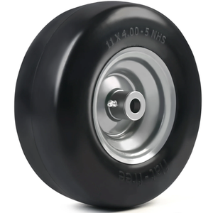 MARASTAR 00232-2PK Universal Fit Flat-Free 11x4.00-5 Tire and Wheel Assembly, Zero Turn Lawn Mower Replacement Tires, Smooth Tread, Adapter Kit included, 2 pack
