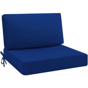idee-home Outdoor Cushions for Patio Furniture, Outdoor Seat Cushion, Waterproof Hampton Bay Deep Seat Replacement Couch Chair Cushions for Garden Lawn Backyard Deck, 26.5 x 26.5 Navy Bue (26.5 x 26.5 In, Dark Cerulean)
