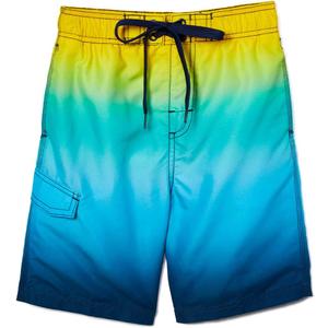 Kanu Surf Boys' Line Up Quick Dry UPF 50+ Beach Swim Trunk (2T, Mirage Navy/Yellow)