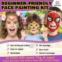 Face Painting Kit for Kids - 18 Vibrant Colors, Stencils & Brushes | Safe, Non-Toxic & Washable for Kids & Adults | Perfect for Halloween, Birthday Parties & Festivals
