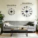 16 Inch Rustic Wall Clock Silent Non-Ticking Wooden Wall Clocks with Roman Numerals Farmhouse Decorative Clock for Living Room Bedroom Office (White)