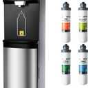 iSpring Bottleless Water Dispenser with Built-in 4-Stage Filtration, Hot/Cold/Room Temp, Self Cleaning, Stainless Steel, Model: DS4S (Silver-basic)