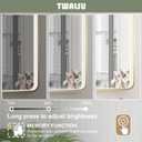 LED Bathroom Mirror with Lights, 48x28 Inch Gold Metal Framed LED Mirror for Bathroom, 3 Colors and Stepless Dimmable Wall Mounted Lighted Bathroom Vanity Mirror, Anti-Fog, Memory