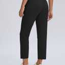 Seamaid Women's Golf Pants with Pockets 7/8 Stretch Ankle Travel Pants for Athletic Casual (Black, M)