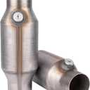 Converter 2.25 Inch 2 Pcs, High Flow Universal Catalytic Convert Inlet Outlet 2.25 In, Direct-Fit Catalytic Convertor with O2 Port (EPA Compliant)