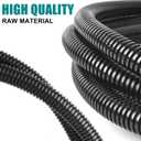3/4 Inch Wire Loom Split Tubing - 25 ft Cord Protector Electric Wires Covers, Automotive Wire Flexible Conduit