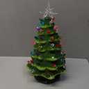 Ceramic Christmas Tree with Lights, Vintage Lighted Christmas Decoration with Star for Tabletop Holiday Decor, Unique Gift for Mom Women Friends