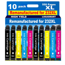 for 232XL Remanufactured for Epson 232XL Ink Cartridges Combo Pack for 232 XL T232 XL for XP-4200 XP-4205 Workforce WF-2930 WF-2950 Printer 10pack