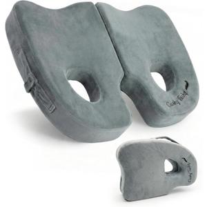 Cushy Tushy Premium Foldable Piriformis Seat Cushion - Piriformis Pain and Sciatic Pain Relief Cushion - for Home & Office Use, Perfect for Travel or Driving (Grey)