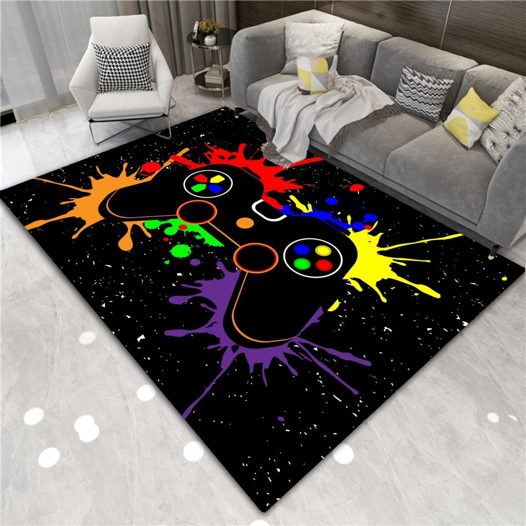Gaming Rug by XYZ: Non-Slip 7'x5' Bedroom Rug for Gaming and Teen Game Area