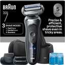 Braun Electric Shaver for Men, Series 7 7185cc, Waterproof, Wet & Dry Shave, Shaving Kit with SmartCare Center and Beard Trimmer, 3 Shave Modes, 60 Minute Battery Runtime, 10 Piece Set (Grey)