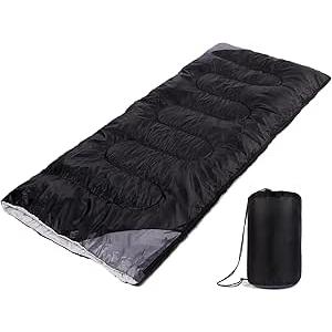 Slip Bag 190T Anti-Tearing Polyester, 1.35KG, Comfort Temperature 10°C ~ 20°C, Extreme Temperature 5°C, Black & Green, With Carrying Bag