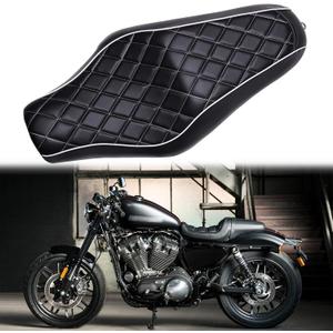 DREAMIZER Motorcycle 2 Up Driver Passenger Seat Compatible with Harley Sportster Iron XL883N XL1200N Forty Eight Seventy two Custom - BlackDiamond
