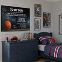 Inspirational Basketball Canvas Wall Art To My Son Inspiring Sports Motivational Quotes Painting Picture Wall Decor Poster Print Artwork for Boy Room Kid Room Bedroom Home Decoration,16"L x 12"W