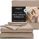 Miracle Made Breathable Cotton Bed Sheets, 4-Piece Set Silver-Treated, Soft and Cool-to-the-Touch Lightweight Bedding Designed for Hot Sleepers King Size, Sand